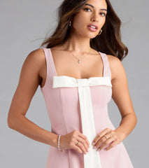 Cutest Icon Bow A-Line Mini Dress