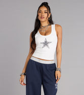 Ultra Game NFL Dallas Cowboys Rhinestone Tank Top