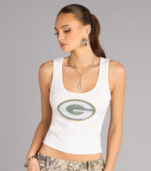 Ultra Game NFL Green Bay Packers Rhinestone Tank Top