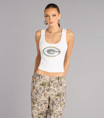 Ultra Game NFL Green Bay Packers Rhinestone Tank Top