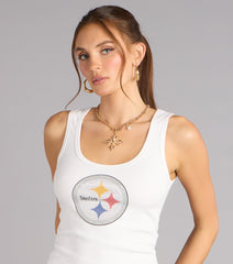 Ultra Game NFL Pittsburgh Steelers Rhinestone Tank Top