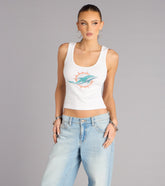 Ultra Game NFL Miami Dolphins Rhinestone Tank Top