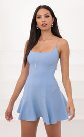 A-Line Bow Dress in Powder Blue