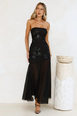Timeless Affair Strapless Mesh Maxi Dress