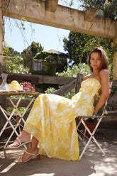 Wishful Strapless Maxi Dress Yellow