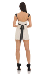 Two Toned Lace Dress in Black and Cream