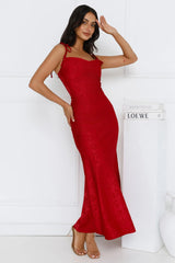 Sophisticated City Maxi Dress Red