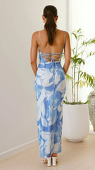 Ashley Maxi Dress - Blue Floral