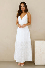 Soft Moonbeam Maxi Dress White