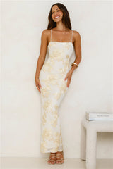 Amber Zest Mesh Maxi Dress Yellow