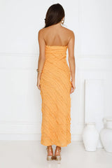 Daydream Delight Strapless Maxi Dress Orange