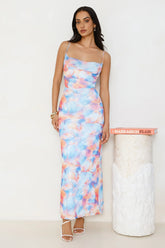 Vivid Daydream Mesh Maxi Dress Print