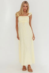 Zimmer Eyelet Frill Strap Maxi Dress Butter