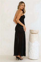 Timeless Affair Strapless Mesh Maxi Dress