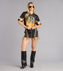 Ultra Game NFL Green Bay Packers Mesh Crop Top