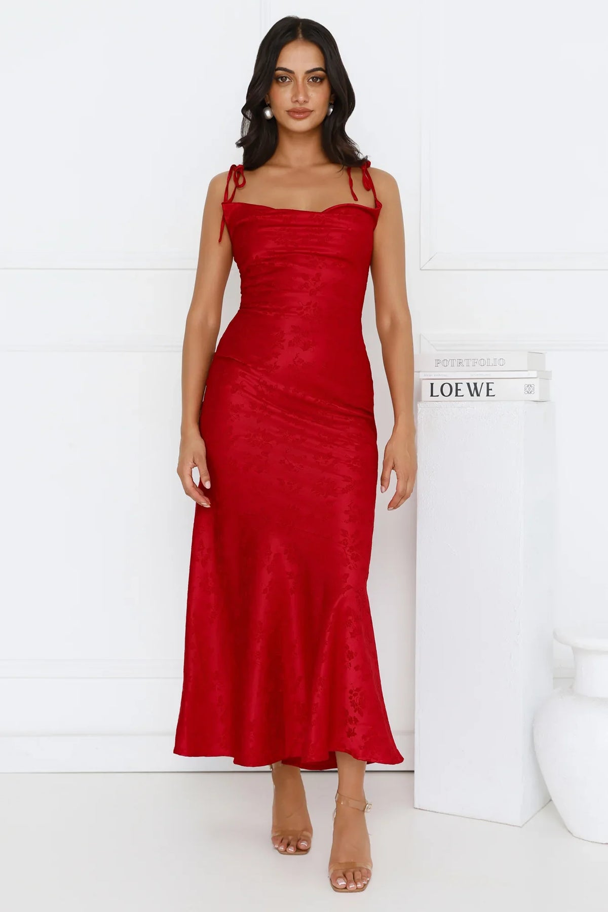 Sophisticated City Maxi Dress Red