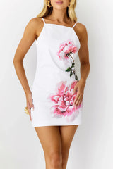 Seaside Florals Mini Dress White