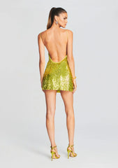 Nara Feather Sequin Dress