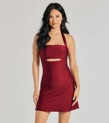Cut Out Cutie Halter A-Line Mini Dress