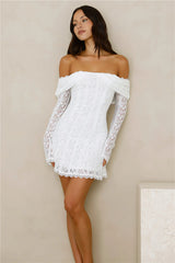 Secret Smile Lace Off Shoulder Mini Dress