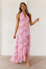 Passionate Paths Halter Maxi Dress Pink
