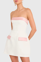 Majestic Masquerade Mini Dress White