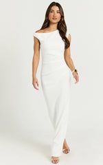 Genie Maxi Dress - Off The Shoulder Dress in White