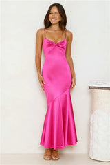 Love To Mesmerise Satin Maxi Dress Pink
