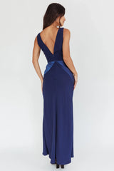 Soul Fire V-Neck Maxi Dress Navy