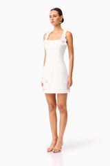 Chantelle Floral Mini Dress in White