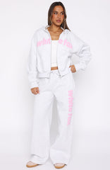 From The Archives Kenzie Wide Leg Sweatpants Grey Marle